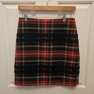 JCrew Plaid Women's Skirt - Red and Black